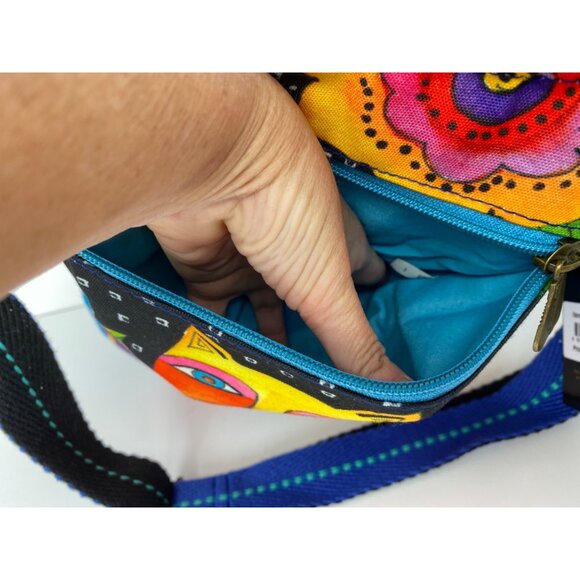 Laurel Burch Multicolor Cat Design Crossbody Bag - Picture 4 of 13